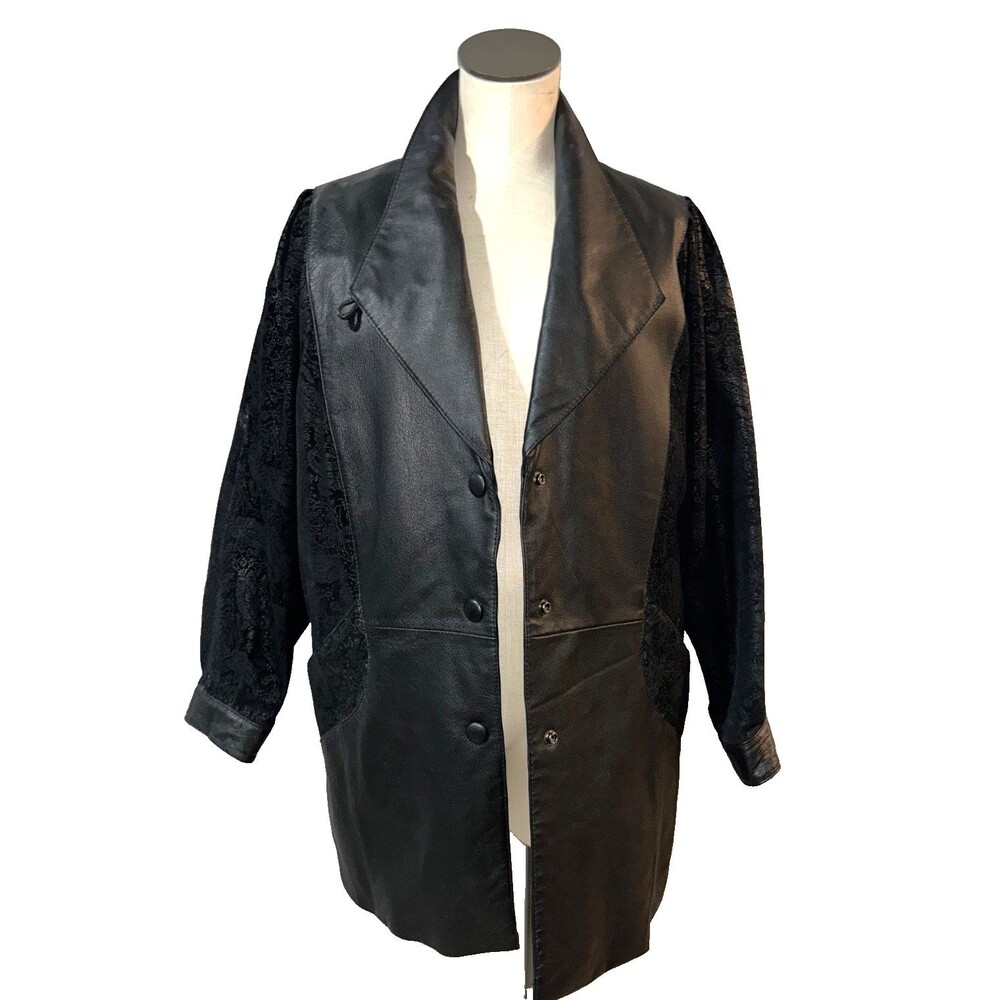 Wilsons Women's Vintage Leather Jacket Size XS Oversize Puff Shoulder Thinsulate